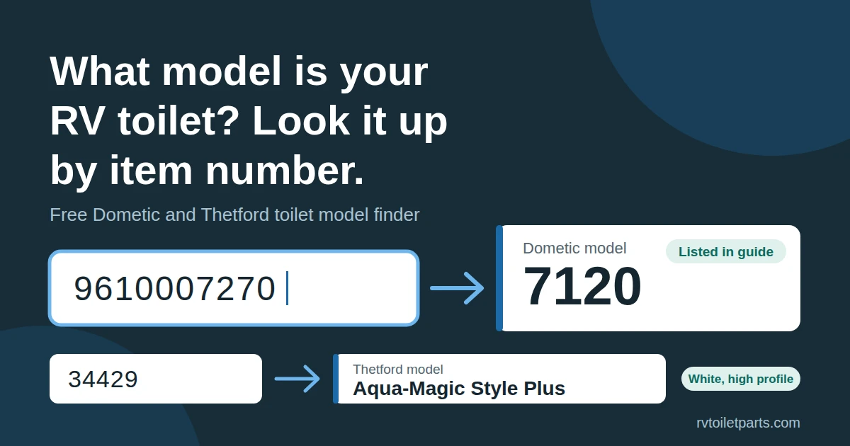 Not Sure Which Dometic or Thetford Toilet You Have? Look Up Your Model by Item Number