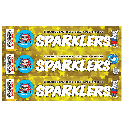 #8 Bamboo Sparklers - Gold (Case)