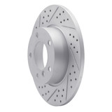 R1 95-98 BMW 318Ti Front Left Drilled & Slotted Geo-Carbon Rotor