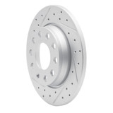 R1 00-08 Audi A4 Quattro Rear Left Drilled & Slotted Geo-Carbon Rotor