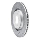 R1 04-09 Audi S4 Rear Left Drilled & Slotted Geo-Carbon Rotor