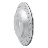 R1 94-04 Ford Mustang Rear Left Drilled & Slotted Geo-Carbon Rotor