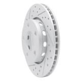 R1 00-02 Audi S4 Rear Left Drilled & Slotted Geo-Carbon Rotor