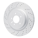 R1 13-25 Land Rover Defender 110 Rear Left Drilled & Slotted Geo-Carbon Rotor