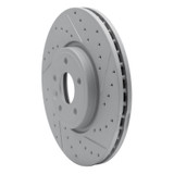 R1 17-19 Jaguar Xe Front Right Drilled & Slotted Geo-Carbon Rotor