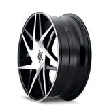 Kraze KR192 Phase 22x8.5 / 5x115/120 BP / 38mm Offset / 74.1mm Hub Gloss Black Machined Wheel