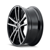 Kraze KR190 Lusso 22x8.5 / 5x112 BP / 38mm Offset / 66.56mm Hub Gloss Black Machined Wheel