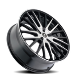 Kraze KR185 Double Down 22x8.5 / 5x108/114.3 BP / 38mm Offset / 73mm Hub Gloss Black Machined Wheel