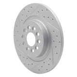 R1 03-05 Jaguar Super V8 Rear Left Drilled & Slotted Geo-Carbon Rotor