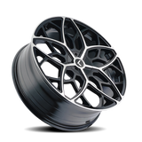 Kraze KR184 Ricochet 22x8.5 / 5x112/114.3 BP / 38mm Offset / 72.62mm Hub Gloss Black Machined Wheel