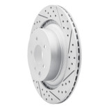 R1 08-25 Infiniti G37 Rear Right Drilled & Slotted Geo-Carbon Rotor