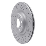 R1 17-25 Alfa Romeo Stelvio Rear Left Drilled & Slotted Geo-Carbon Rotor