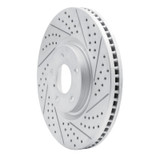 R1 07-15 Infiniti G35 Front Right Drilled & Slotted Geo-Carbon Rotor