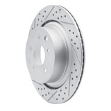 R1 07-15 Infiniti G37 Rear Left Drilled & Slotted Geo-Carbon Rotor