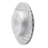 R1 03-08 Infiniti G35 Rear Right Drilled & Slotted Geo-Carbon Rotor