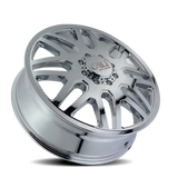 Cali Off-Road 9115D Invader Dually 22x8.25 / 8x165.1 BP / -192mm Offset / 121.3mm Hub Chrome Wheel