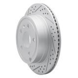 R1 10-17 Chevrolet Equinox Rear Left Drilled & Slotted Geo-Carbon Rotor