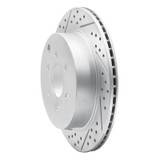 R1 05-12 Nissan Pathfinder Rear Left Drilled & Slotted Geo-Carbon Rotor