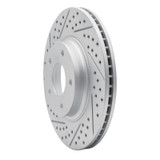 R1 02-06 Infiniti I35 Front Left Drilled & Slotted Geo-Carbon Rotor