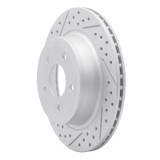 R1 08-10 Chevrolet Cobalt Rear Left Drilled & Slotted Geo-Carbon Rotor