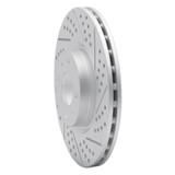 R1 12-19 Fiat 500E Front Right Drilled & Slotted Geo-Carbon Rotor