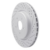 R1 06-13 Chevrolet Corvette Rear Right Drilled & Slotted Geo-Carbon Rotor