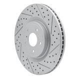 R1 08-25 Infiniti Q70L Front Right Drilled & Slotted Geo-Carbon Rotor
