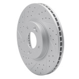R1 10-13 Hyundai Santa Fe Front Left Drilled & Slotted Geo-Carbon Rotor