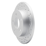 R1 94-04 Ford Mustang Rear Right Drilled & Slotted Geo-Carbon Rotor