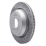 R1 11-17 Hyundai Equus Rear Left Drilled & Slotted Geo-Carbon Rotor