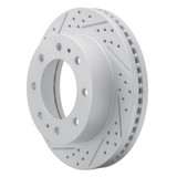 R1 01-25 Chevrolet Silverado 3500 Front Left Drilled & Slotted Geo-Carbon Rotor
