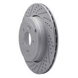 R1 10-16 Hyundai Genesis Coupe Rear Left Drilled & Slotted Geo-Carbon Rotor