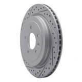 R1 13-19 Cadillac ATS Rear Left Drilled & Slotted Geo-Carbon Rotor