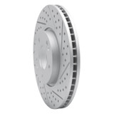 R1 05-24 Hyundai Veloster Front Right Drilled & Slotted Geo-Carbon Rotor