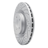 R1 05-23 Chrysler 300 Front Left Drilled & Slotted Geo-Carbon Rotor
