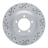 R1 19-26 Audi E-Tron Gt Rear Left Drilled & Slotted Geo-Carbon Rotor