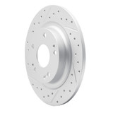 R1 17-20 Honda Civic Coupe Rear Left Drilled & Slotted Geo-Carbon Rotor