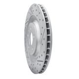R1 15-18 Porsche Macan Rear Right Drilled & Slotted Geo-Carbon Rotor