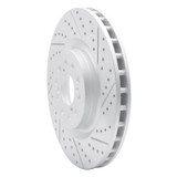 R1 17-26 Acura Integra Front Right Drilled & Slotted Geo-Carbon Rotor