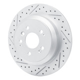 R1 16-26 Honda Passport Rear Left Drilled & Slotted Geo-Carbon Rotor