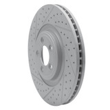 R1 06-21 Jaguar XK Front Left Drilled & Slotted Geo-Carbon Rotor