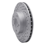 R1 90-01 Subaru Impreza Front Left Drilled & Slotted Geo-Carbon Rotor