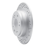 R1 02-04 Honda Cr-V Rear Left Drilled & Slotted Geo-Carbon Rotor