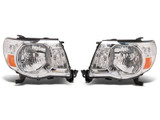 Raxiom 05-11 Toyota Tacoma Axial Series OE Replacement Headlights- Chrome Housing- Clear Lens