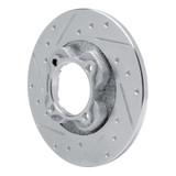 R1 81-85 Mazda GLC Front Left Drilled & Slotted Silver Brake Rotor