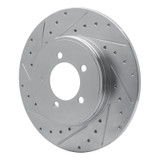 R1 03-05 Lincoln AVIATOR Rear Left Drilled & Slotted Silver Brake Rotor