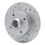 R1 85-02 Volkswagen CORRADO Rear Left Drilled & Slotted Silver Brake Rotor