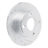 R1 89-91 Audi 100 Rear Right Drilled & Slotted Silver Brake Rotor