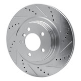 R1 06-09 Land Rover Range Rover Front Right Drilled & Slotted Silver Brake Rotor
