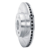 R1 21-22 Chevrolet Colorado Front Right Drilled & Slotted Silver Brake Rotor